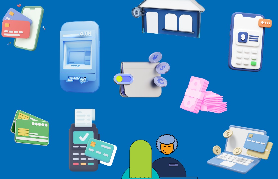 decorative image with banking icons 