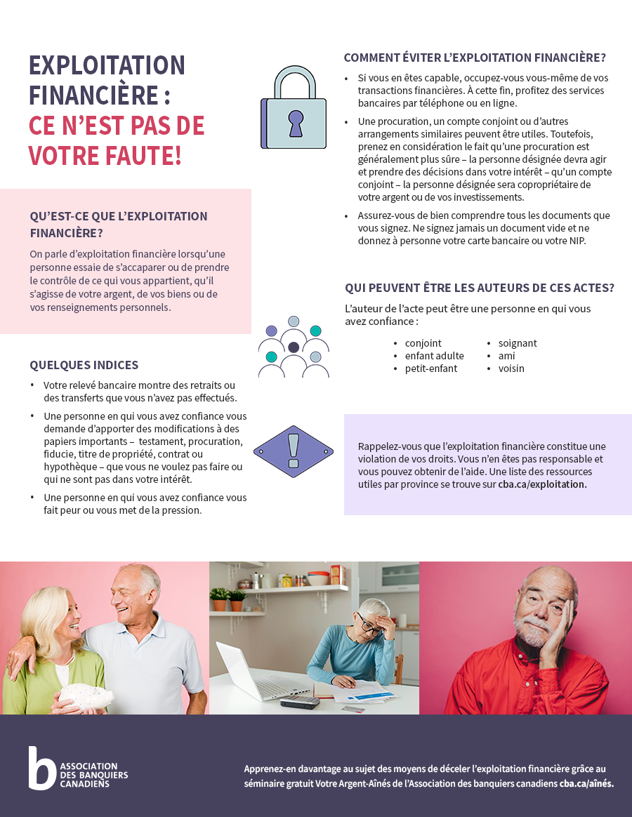 infographie - exploitation financière : ce n'est pas de votre faute!