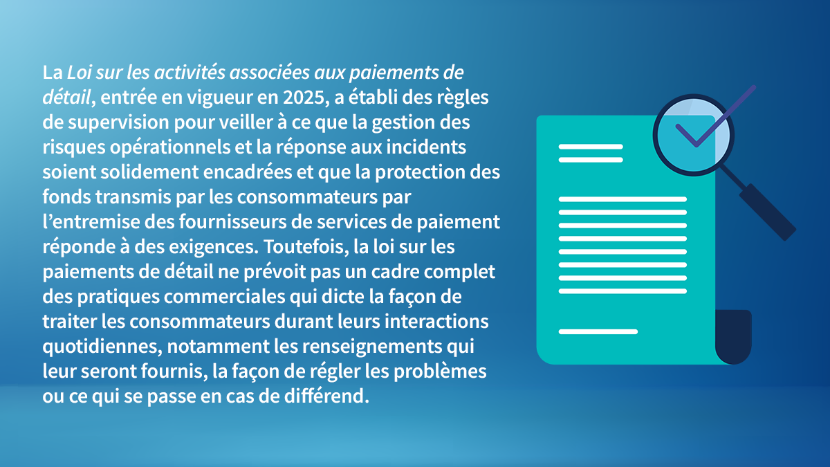 Loi sur les activités associées aux paiements de détail