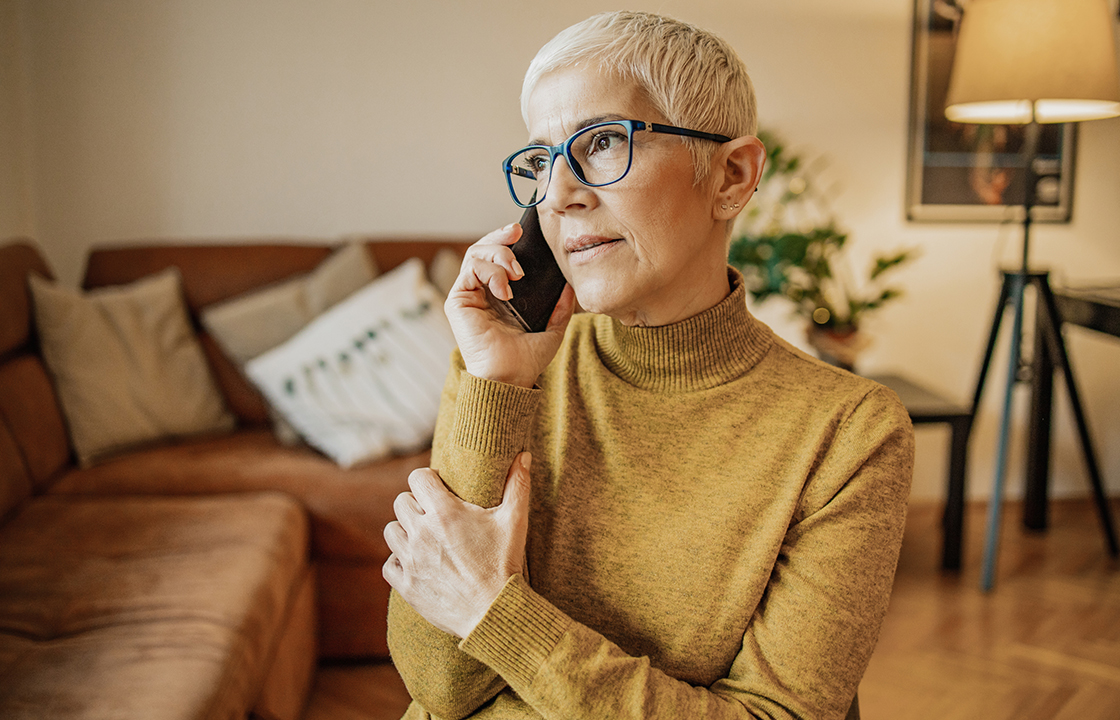 senior woman talking on a mobile phone