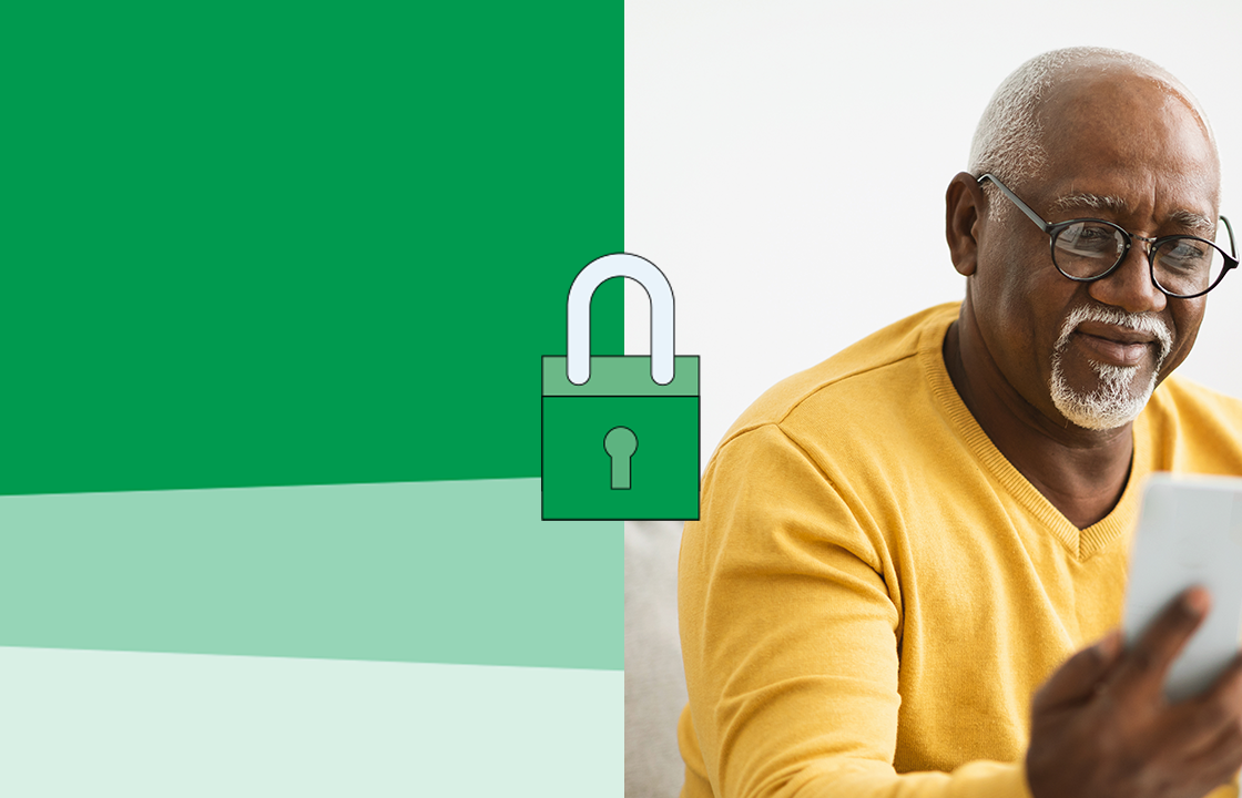 senior man holding a cell phone
